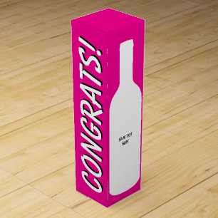 Modern neon pink custom wine bottle box template