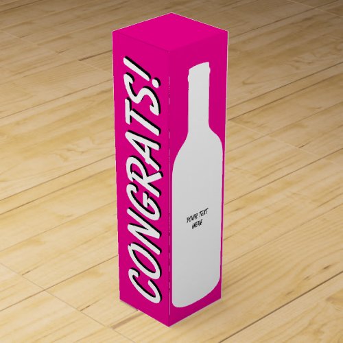Modern neon pink custom wine bottle box template