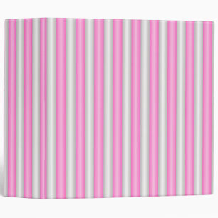 Modern Neon Pink Stripes with 3D Effect 3 Ring Binder