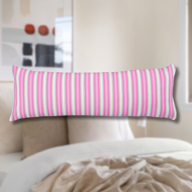 Modern Neon Pink Stripes with 3D Effect Body Pillow (Creator Uploaded)