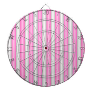 Modern Neon Pink Stripes with 3D Effect Dart Board