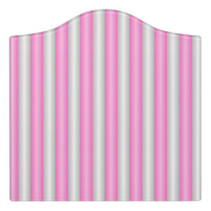 Modern Neon Pink Stripes with 3D Effect Door Sign