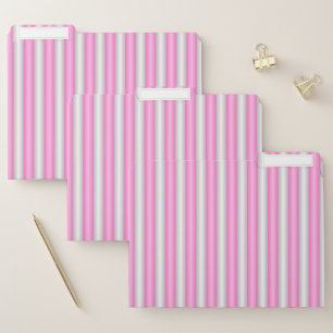 Modern Neon Pink Stripes with 3D Effect File Folder