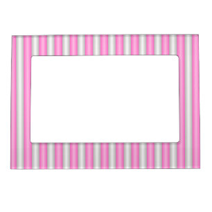 Modern Neon Pink Stripes with 3D Effect Magnetic Frame
