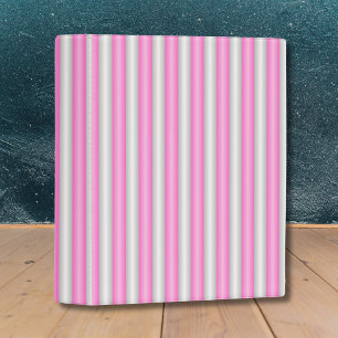 Modern Neon Pink Stripes with 3D Effect Mini Binder