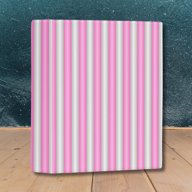 Modern Neon Pink Stripes with 3D Effect Mini Binder (Creator Uploaded)