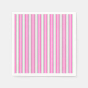 Modern Neon Pink Stripes with 3D Effect Napkins