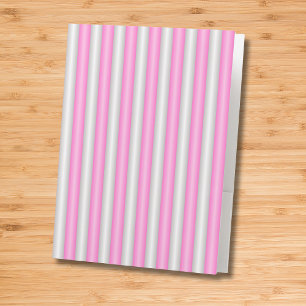 Modern Neon Pink Stripes with 3D Effect Pocket Folder