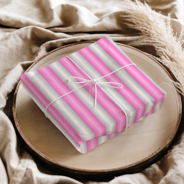 Modern Neon Pink Stripes with 3D Effect Tissue Paper (Creator Uploaded)