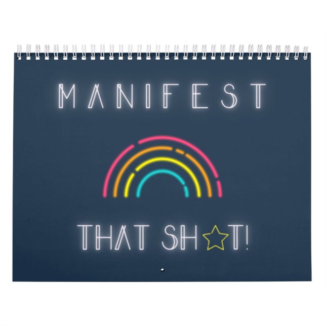 Modern Neon Rainbow Affirmation Calendar (Cover)