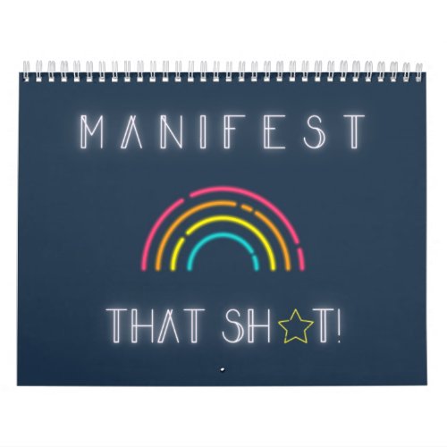 Modern Neon Rainbow Affirmation Calendar