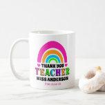 Modern Neon Rainbow Teacher Thank You Gift  Coffee Mug at Zazzle