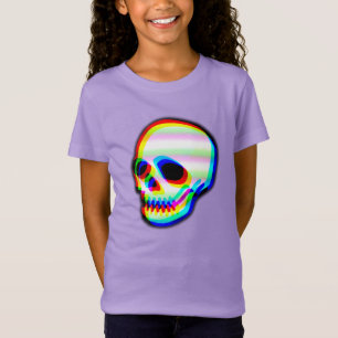 Modern Neon Skull Illustration T-Shirt