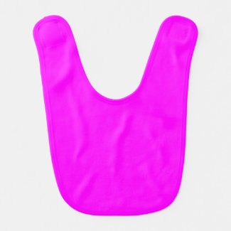 Modern Neon Solid Pink Magenta Baby Bib
