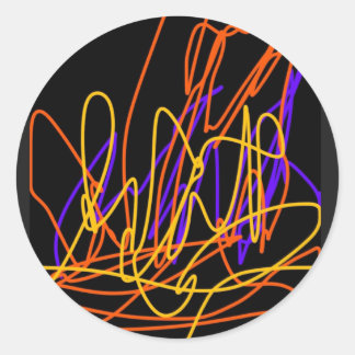 Modern Neon vibrant stickers, my own artwork 2025 Classic Round Sticker
