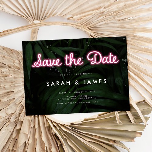 Modern Neon Wedding Save the Date