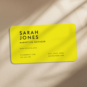 Modern Neon Yellow Color Business Card