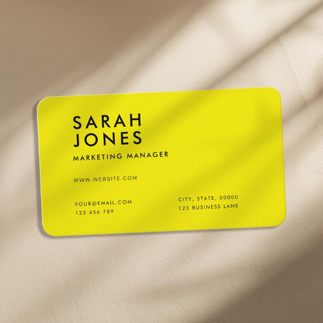 Modern Neon Yellow Color Business Card (Creator Uploaded)