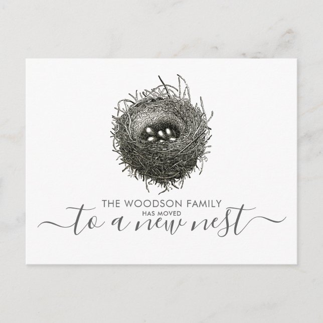 Modern Nest Moving Announcement Change Of Address Postcard (Front)