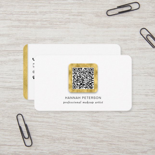 Modern networking social media QR code Trendy Busi Business Card (Front/Back In Situ)
