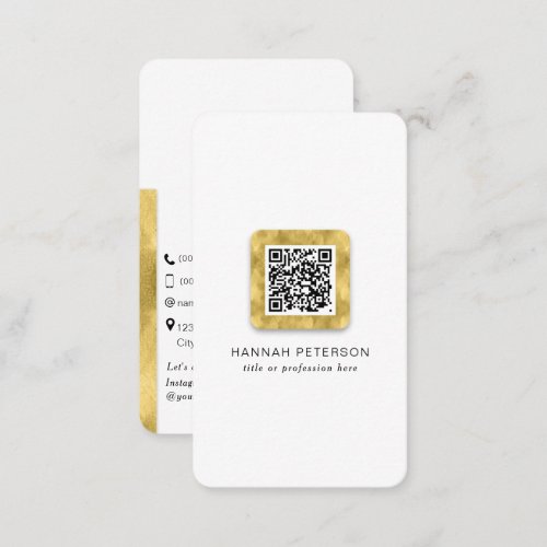 Modern networking Trendy gold QR code Business Card