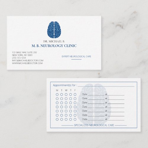 Modern Neurologist Neurology Clinic Brain Logo Appointment Card