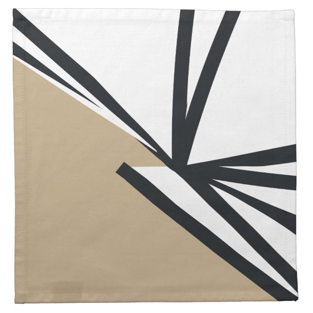 Modern Neutral Abstract Cloth Napkin (Front)