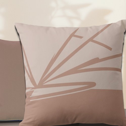 Modern Neutral Abstract Contemporary Throw Pillow