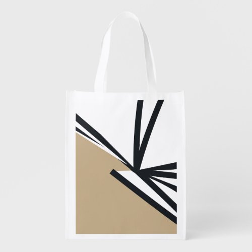 Modern Neutral Abstract Grocery Bag