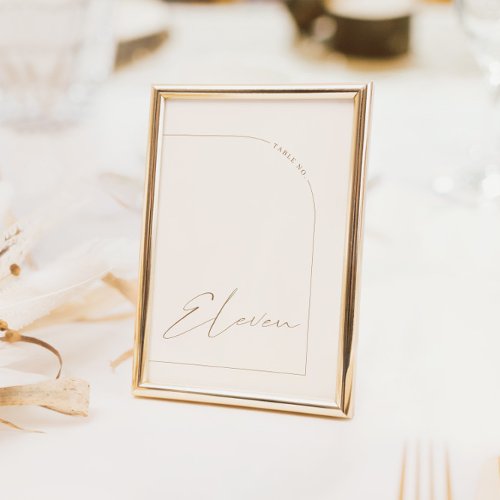 Modern Neutral Arch Table Eleven Table Number