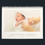 Modern Neutral Baby Birth Announcement 2026 Calendar<br><div class="desc">Welcome your new arrival in timeless style with this 2026 gender-neutral baby birth announcement photo calendar. Designed with soft, elegant tones and your baby’s sweetest photos, it’s a perfect keepsake for loved ones or a special addition to your own home. Easily personalize each month to share your joy all year...</div>