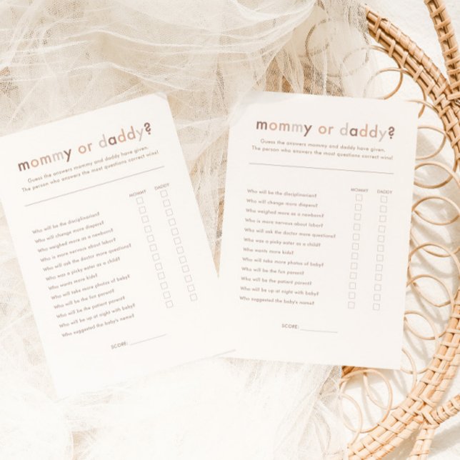 Modern Neutral Baby Shower Mommy or Daddy Game  (Creator Uploaded)