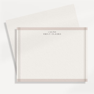 Modern Neutral Border Personalized Note Card