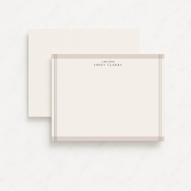 Modern Neutral Border Personalized Note Card (Creator Uploaded)