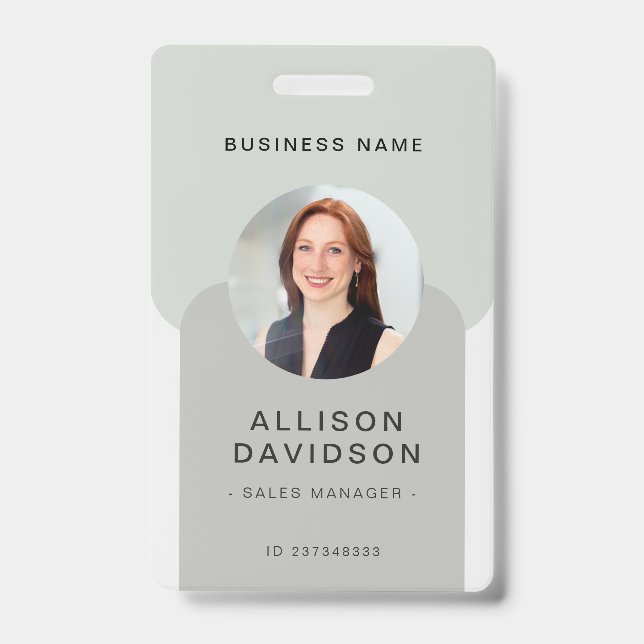 Modern Neutral Business Employee ID Badge (Front)