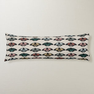 Modern Neutral Butterflies Garden Pattern Body Pillow