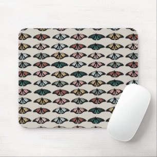 Modern Neutral Butterflies Garden Pattern Mouse Pad