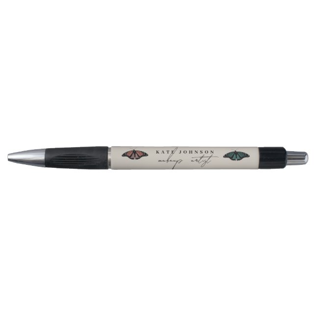 Modern Neutral Butterflies Makeup Artist Pen (Front)