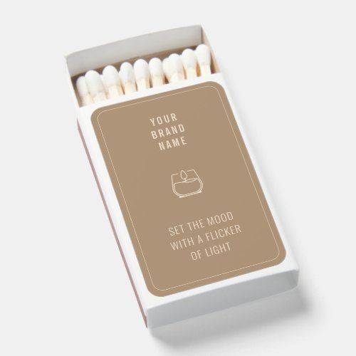 Modern Neutral Candle Logo Personalized  Matchboxes