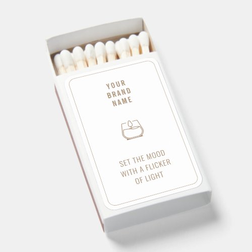 Modern Neutral Candle Logo Personalized Matchboxes