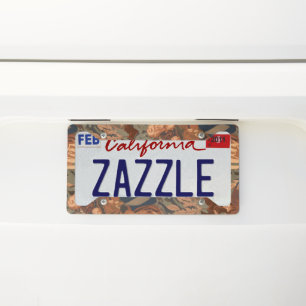 Modern Neutral Checkerboard Pattern Trendy Home License Plate Frame