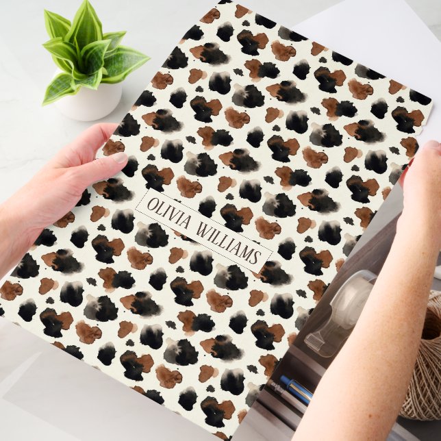 Modern Neutral Chocolate Cow Print Aesthetic Envelope Mailers (Desk)