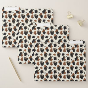 Modern Neutral Chocolate Cow Print Aesthetic File Folder