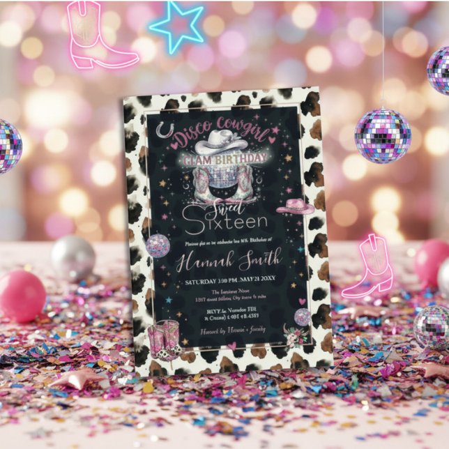 Modern Neutral Chocolate Cow Print Aesthetic Invitation (Creator Uploaded)