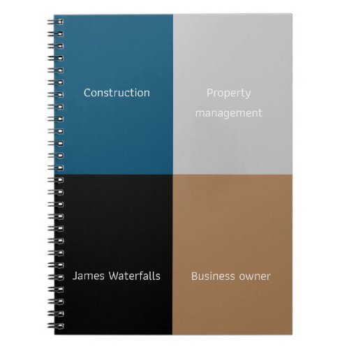 Modern neutral color blocking personalizable notebook