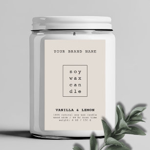 Modern neutral cosmetics packaging candle food label