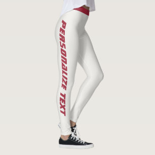 Modern Neutral Dark Maroon Personalized Sports Fun Leggings