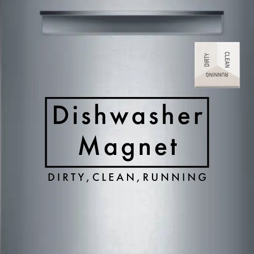 Modern Neutral Dirty Clean Dishwasher Magnet