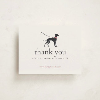 Modern Neutral Dog Walker Business Insert | Thank You Card