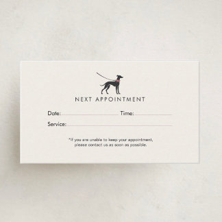 Modern Neutral Dog Walker | Minimalist Dog Walking Appointment Card